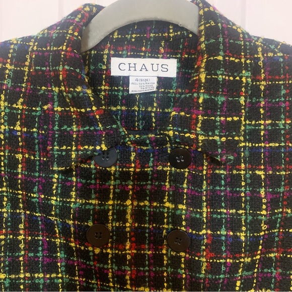 Chaus Size 4 beautiful and warm Chaus Button Up Blazer Jacket tweed colorful - Picture 3 of 8